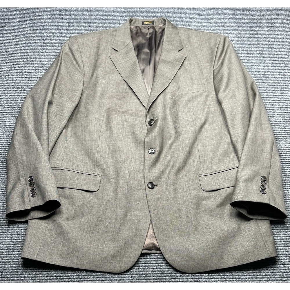 Stafford‎ Blazer Mens 46R Brown Wool Sport Coat Classic Fit Suit Jacket 3 Button